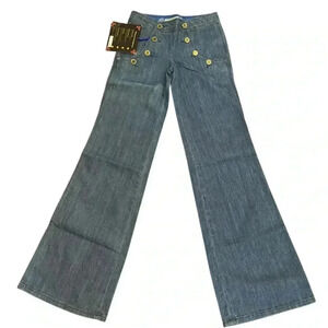 FORTUNE DENIM Women’s JEANS Size 24 BELL BOTTOM/WIDE LEG Boho Japane Denim